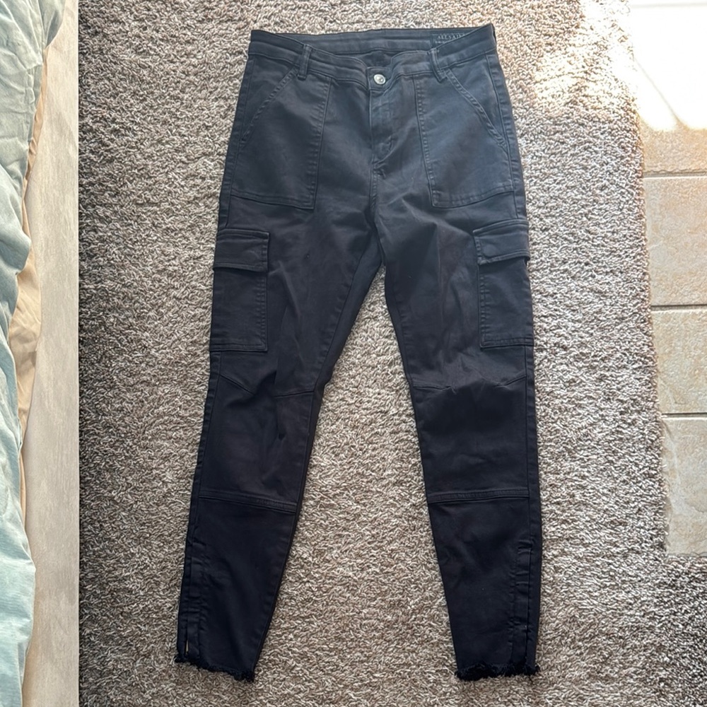 AllSaints Black skinny Cargo Pants